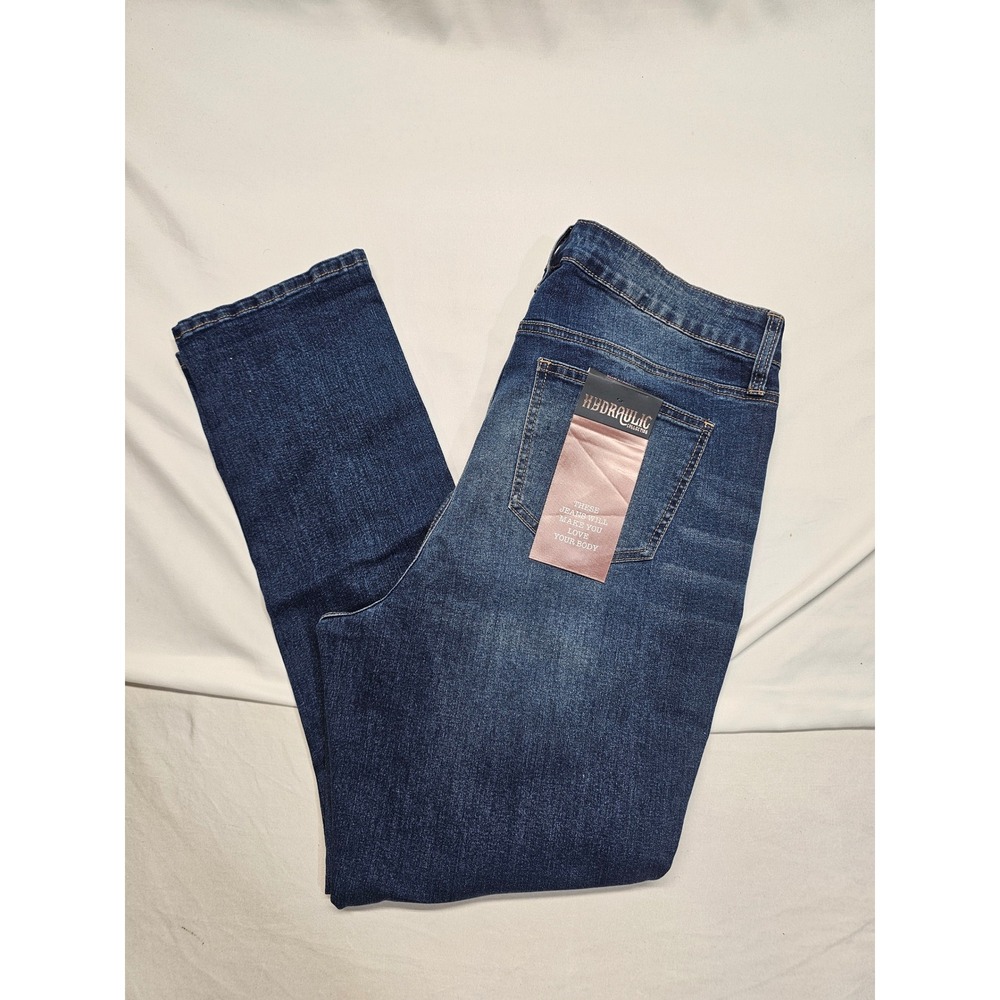 Hydraulic Murray Slim Straight Jeans Womens 18W Dark‎ Wash Blue Denim NWT